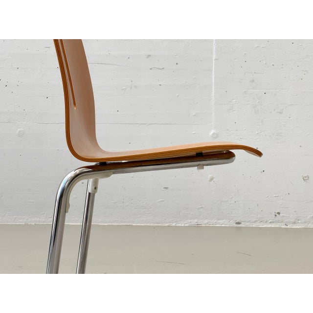 Stackable Cantilever Chairs in Beech and Chrome, 1990s For Sale - Image 12 of 17