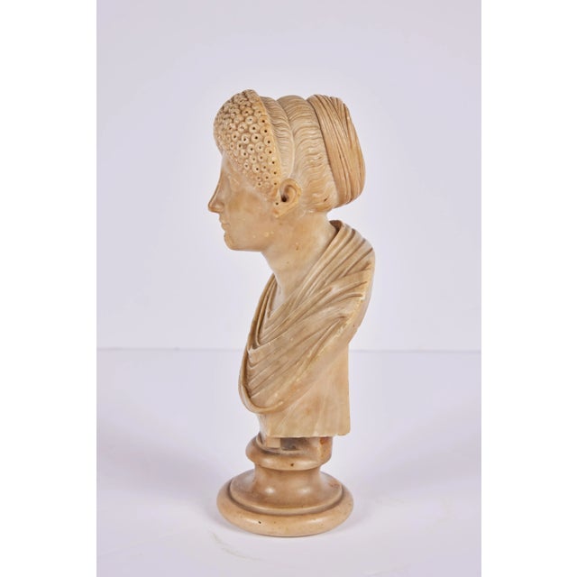 Early 19th Century Alabaster Bust of a Roman Empress, circa 1820 For Sale - Image 5 of 7