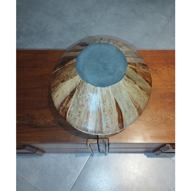 Beige Large Vintage Vase in Leaves, 1950s For Sale - Image 8 of 15