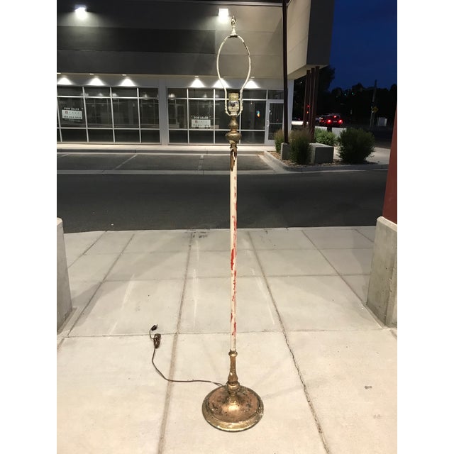 Mutual Sunset Lamp Company Art Deco Signed Gilt Brass Machine Age Floor Lamp Chairish