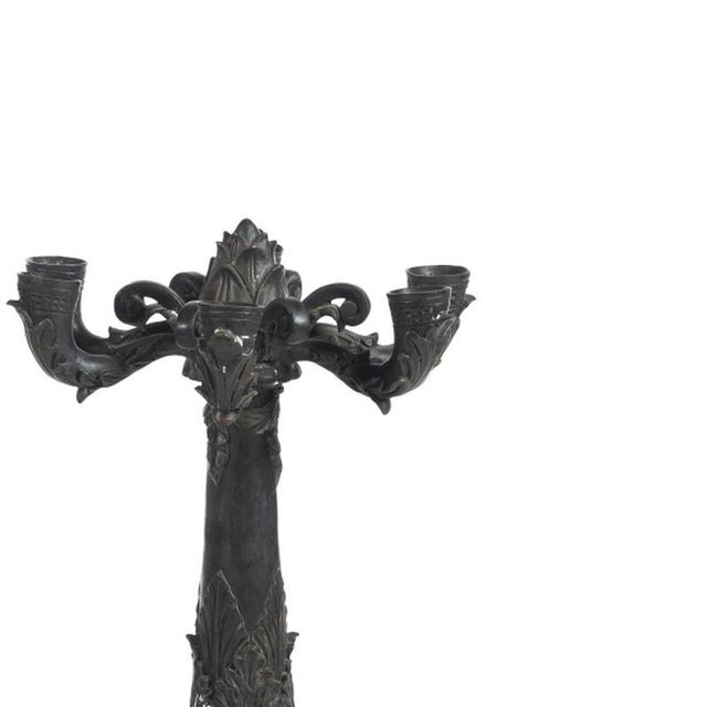 19th Century Bronze Candelabras, Set of 2 For Sale - Image 4 of 6