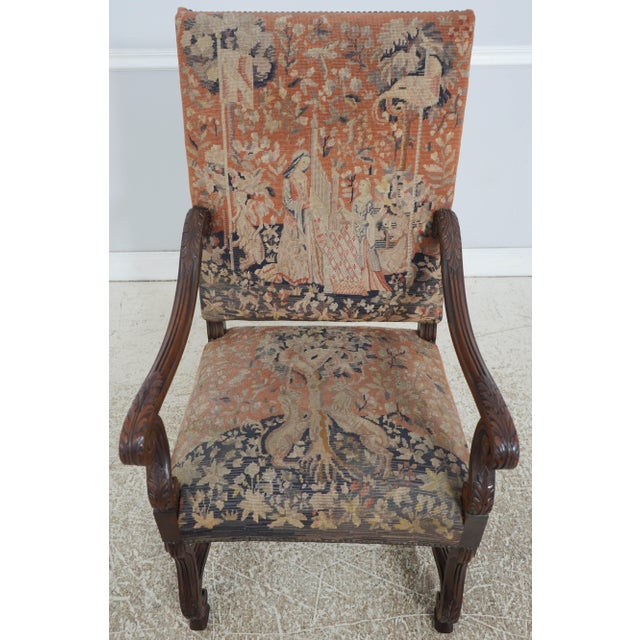 Age: c1890-1910 Details: Antique Hand Done Needlepoint Coverings Mahogany Fine Carved Details High Quality Construction...