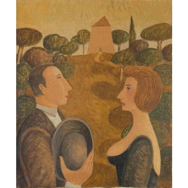 1970s Alberto Gallerati, Marriage Proposal, Oil on Canvas, 1970s For Sale - Image 5 of 5