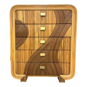Gabriella Crespi Attributed Split Reed High Boy Dresser