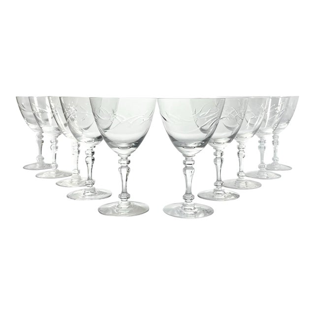 Tiffin Franciscan “Surf” Set of 10 Water Glasses For Sale