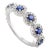 5 Round Cut Blue Sapphire Halo Diamond Ring Size 5 For Sale