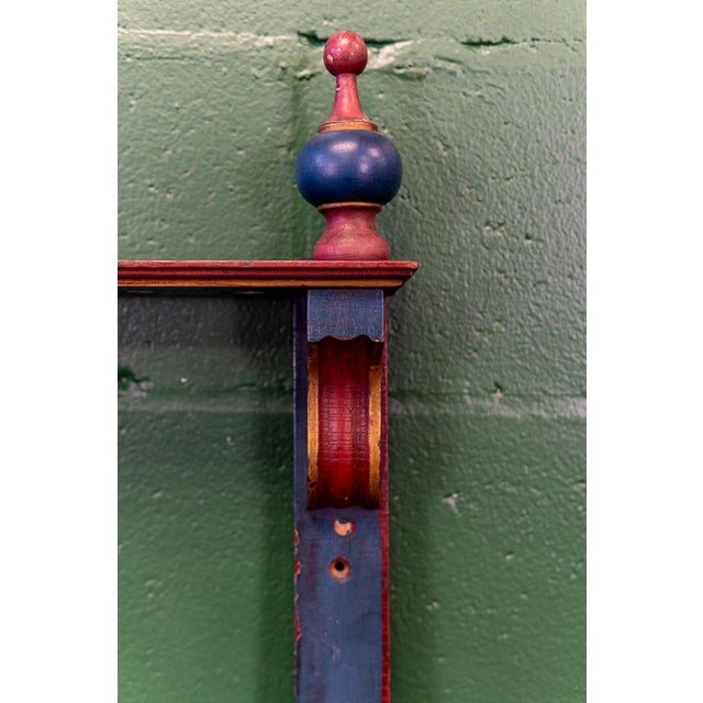Incredibly Unique American 19th Century Painted Pool | Billiard | Snooker Cue Rack For Sale - Image 4 of 16