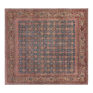 1920s Persian Sultanabad Red, Brown and Beige Handwoven Wool Rug For Sale