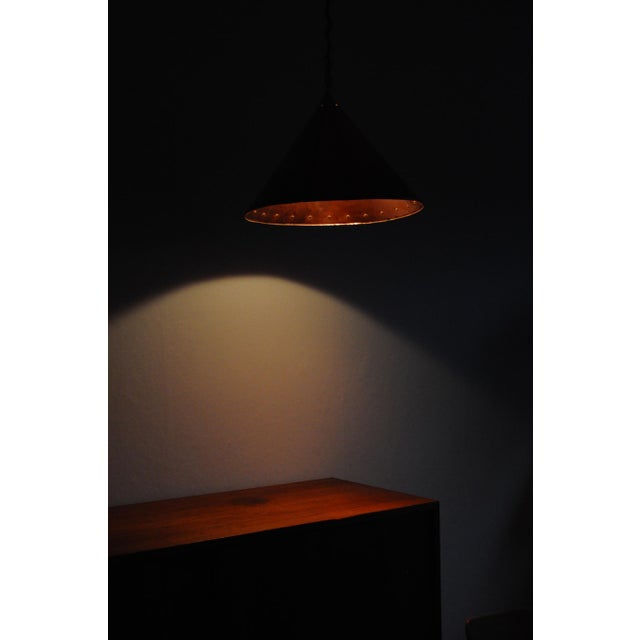Handmade Cone-Shaped Copper Pendant, Denmark, 1970s For Sale - Image 12 of 13