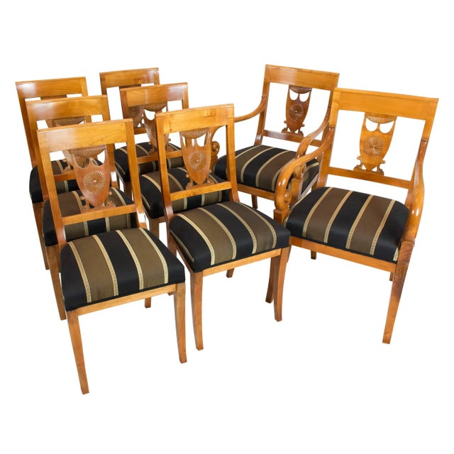 Early-19th Century Empire Cherry Seating Group, Set of 8 For Sale - Image 15 of 16