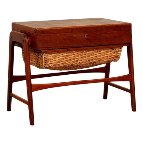 Teak Side or Sewing Machine Table, Denmark, 1950s-1960s For Sale