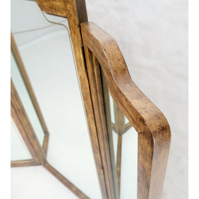 Wood Mid Century Modern American of Martinsville Triptych Dresser Wall Mirror For Sale - Image 7 of 8