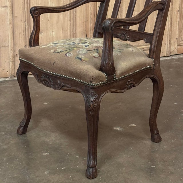 Set of 8 Antique Country French Liègeois Dining Chairs With Needlepoint Tapestry Includes 2 Armchairs For Sale - Image 16 of 18