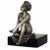 1920s Art Deco Nickel Plate Smoking Flapper on Marble Base For Sale - Image 4 of 5