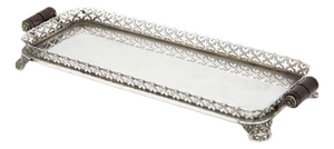 Silver Tray with Rectangular Wire Rack