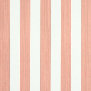 Schumacher Edwin Stripe Medium Wallpaper in Pink For Sale