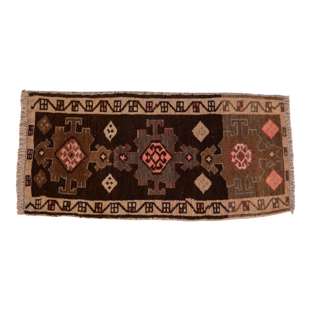 Vintage Distressed Kars Rug Mat - 1'7" x 3'2" For Sale