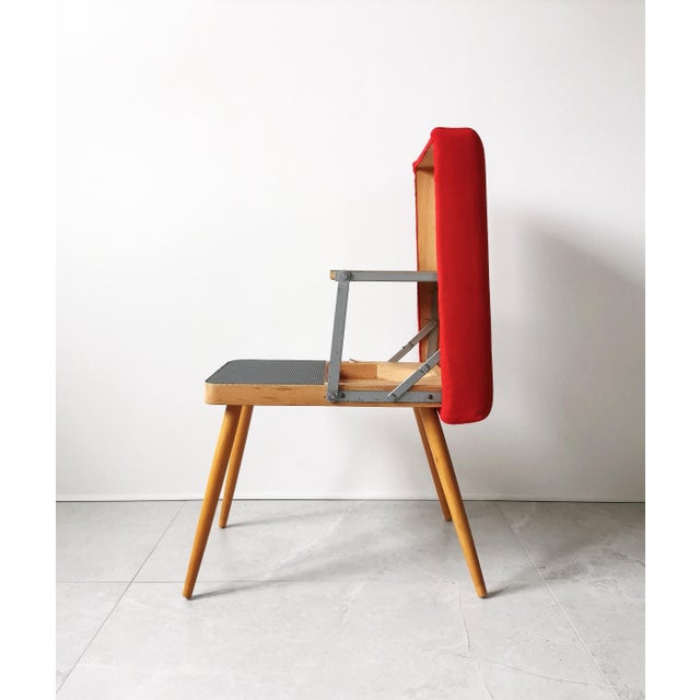 Beige Vintage Stool with Integrated Pedal Ladder, 1970s For Sale - Image 8 of 11