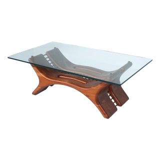Mid-Century Coffee Table in Wood and Glass, Italy, 1960s For Sale