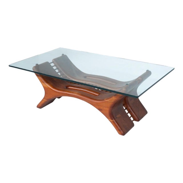 Mid-Century Coffee Table in Wood and Glass, Italy, 1960s For Sale