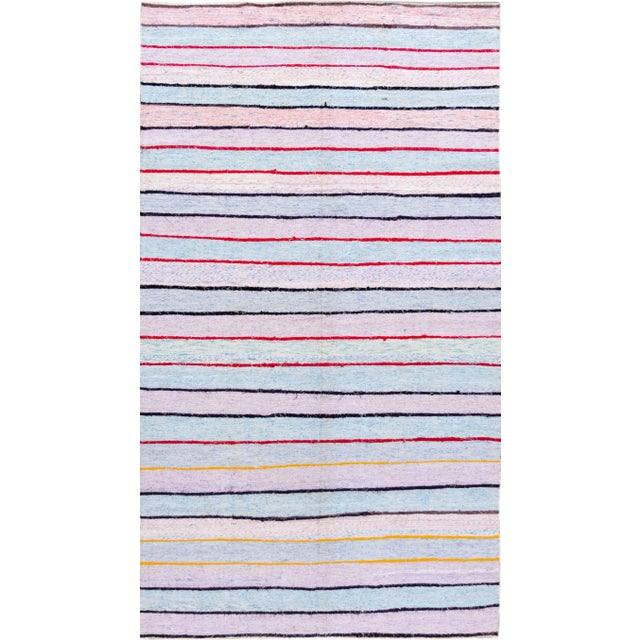 Mid-20th Century Stipe Vintage Kilim Rug 6 X 11 For Sale