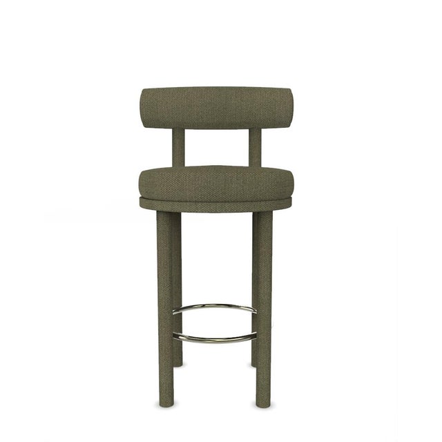 Metal Collector Modern Moca Bar Chair in Safire 05 Fabric by Studio Rig For Sale - Image 7 of 7