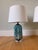 Beautiful pair of ice blue Murano. Carved shape. Acid wash texture that gives each piece depth. Deep aqua blue. Mounted on...