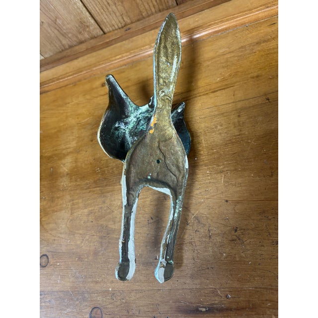 Vintage English Brass Fox Door Knocker For Sale - Image 4 of 6