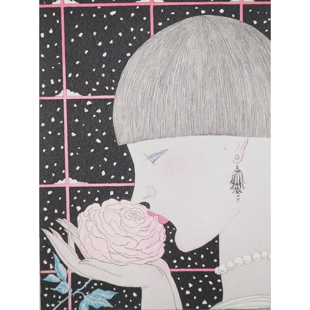 Georges Lepape, Young Woman with Rose, Engraving For Sale - Image 4 of 7