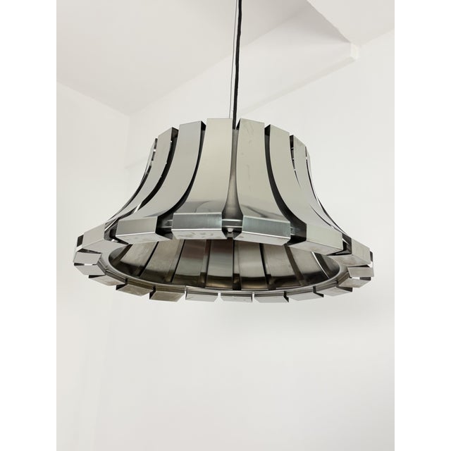 Mid-Century Modern Steel Pendants by Elio Martinelli for Martinelli Luce, 1990s, Set of 2 For Sale - Image 3 of 13