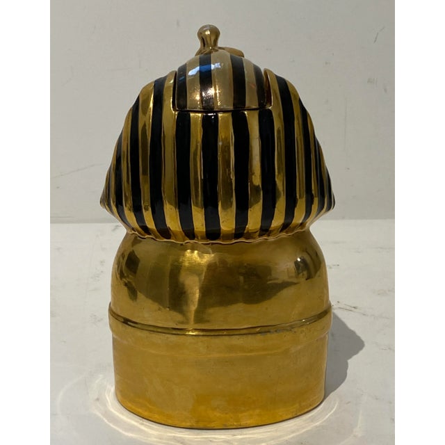 Ceramic Tutankhamun Decanter Italian Ceramic 1970s For Sale - Image 7 of 15
