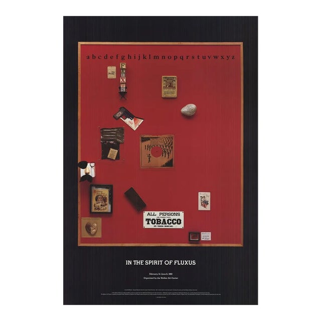 1993 Emmett Williams 'George Maciunas from the Series Twelve Portraits' Red,Black Offset Lithograph For Sale