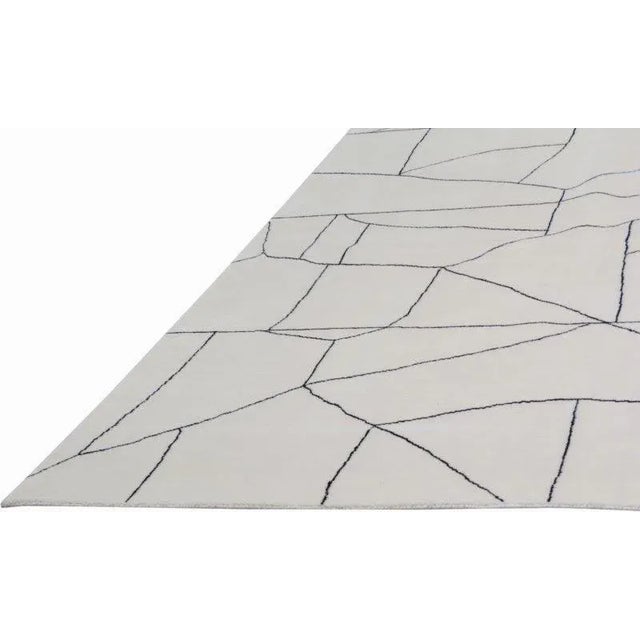 2010s Moroccan Beni Ourain Hand Knotted Wool Rug,8'1''X10' For Sale - Image 5 of 6