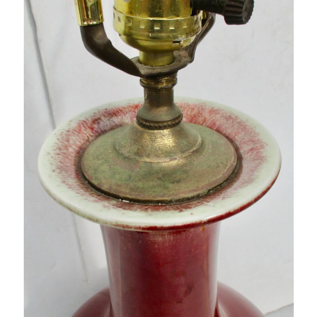 Vintage Oxblood Chinese Vase Lamp For Sale - Image 4 of 13
