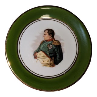 Vintage Limoges Porcelain Miniature Napoleon I Portrait Dish For Sale