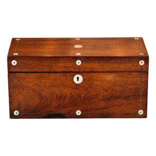 19th Century Rosewood Box With Mother of Pearl Inlay For Sale