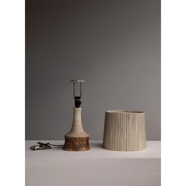 Danish Modern Stoneware Table Lamp with String Shade from Bartholdy, 1970s For Sale - Image 11 of 14
