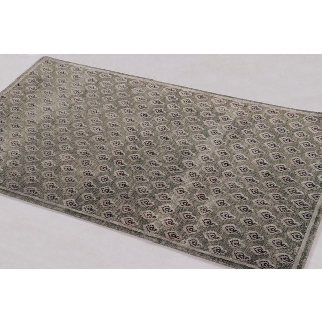 Hand-knotted in natural silk and wool, this 3x5 rug is a sophisticated addition to Rug & Kilim’s Block Print Collection....