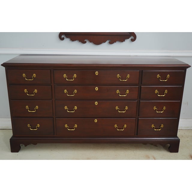Traditional Link Taylor Solid Mahogany Bedroom Dresser W. Mirror For Sale - Image 3 of 12