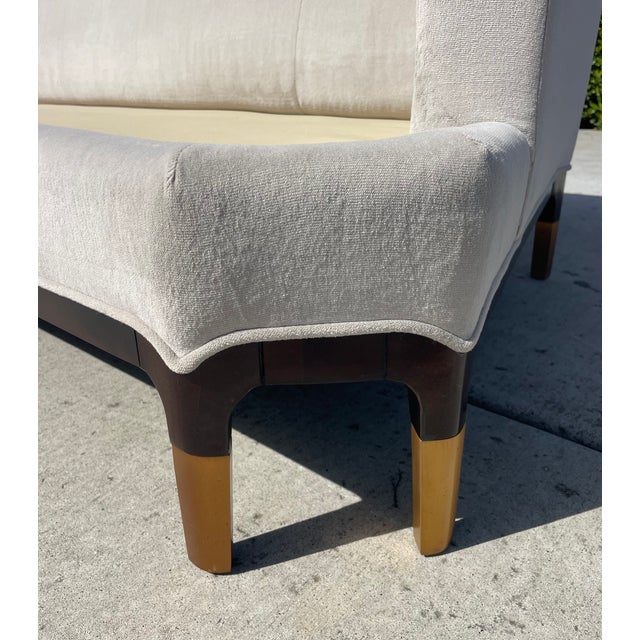 Baker Celestite 100” Sofa, Performance Velvet Upholstery, Unique Double Front Legs For Sale - Image 10 of 12