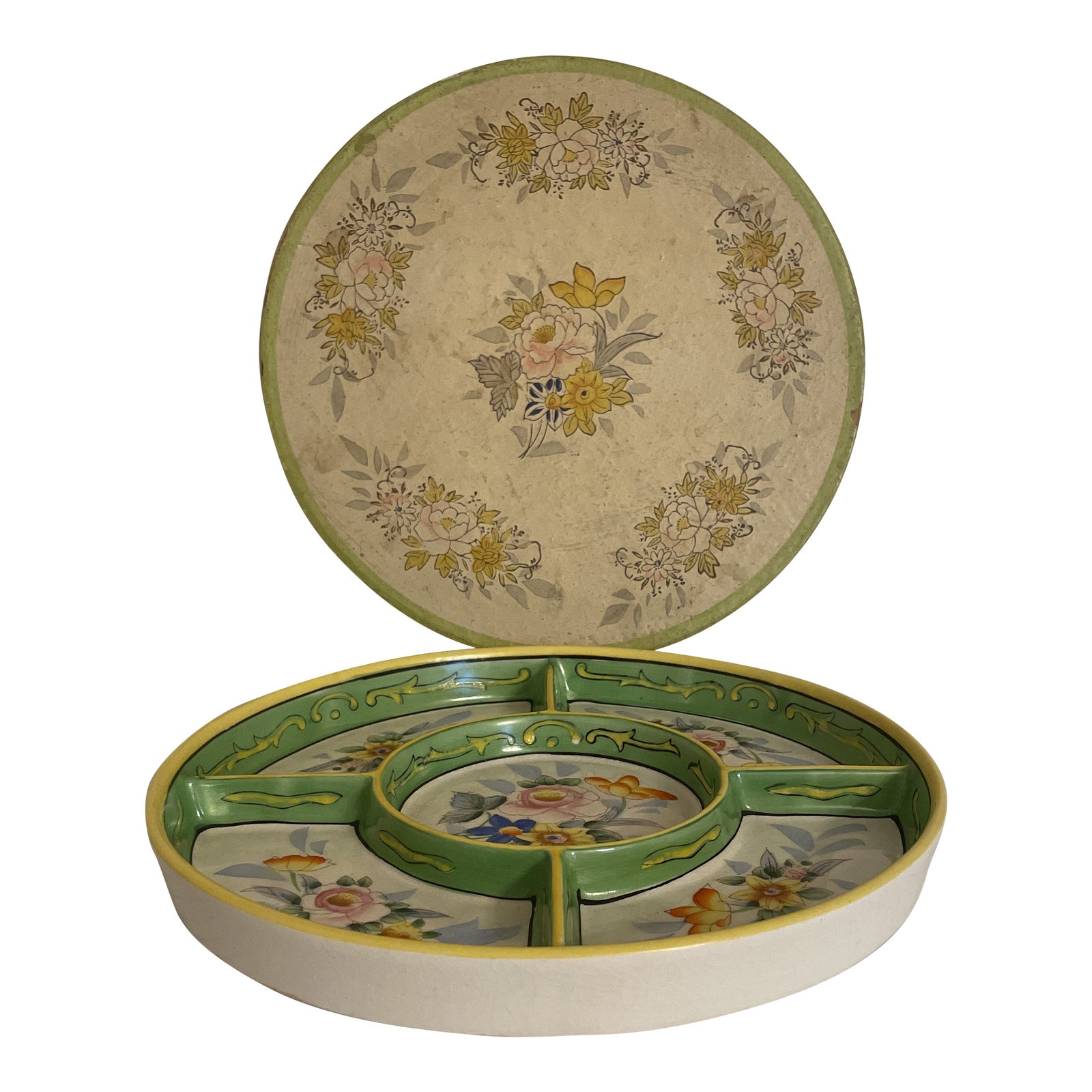 Vintage Ceramic Divided Dish in Original Box Chairish