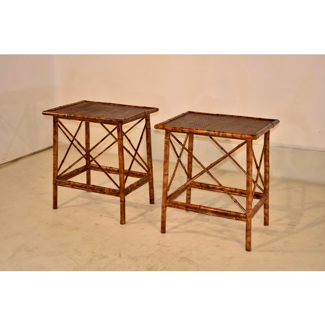 Pair of Tortoise Bamboo Side Tables, Circa 1960's For Sale - Image 4 of 7
