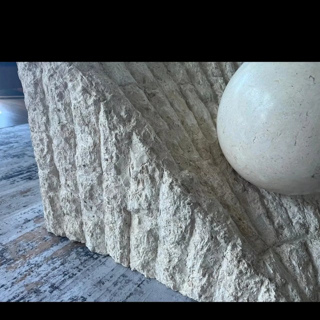 1980s Postmodern Tessellated Mactan Stone Coffee Table – Maitland-Smith Style For Sale - Image 4 of 6