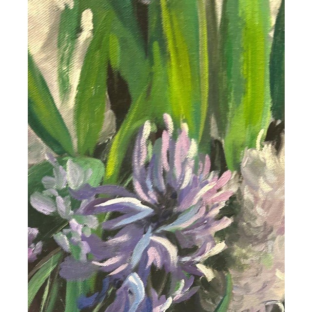 Original Signed Mary Helen Seago "Hyacinths" Oil on Canvas Painting For Sale In Phoenix - Image 6 of 10