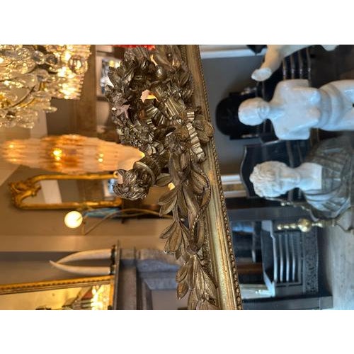 Mid 19th Century Antique French Louis XVI Style Gilt Mirror, 1850 For Sale - Image 5 of 14