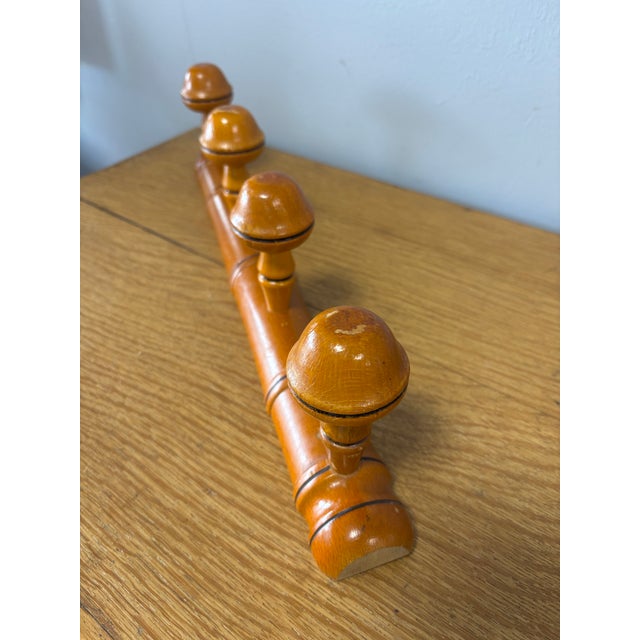 Vintage French Wall Mounted Coat Rack For Sale - Image 4 of 5