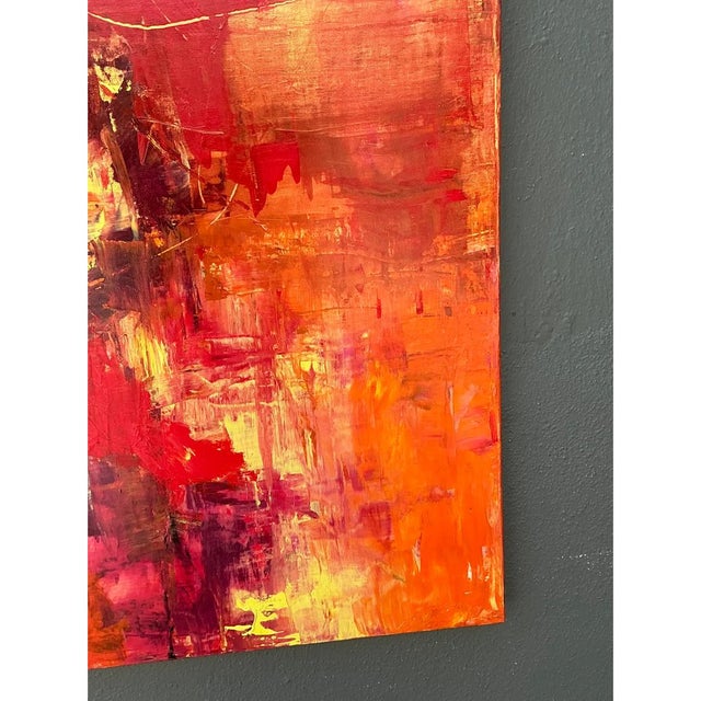 Vintage Abstract Expressionist Oil Painting on Canvas For Sale - Image 10 of 12
