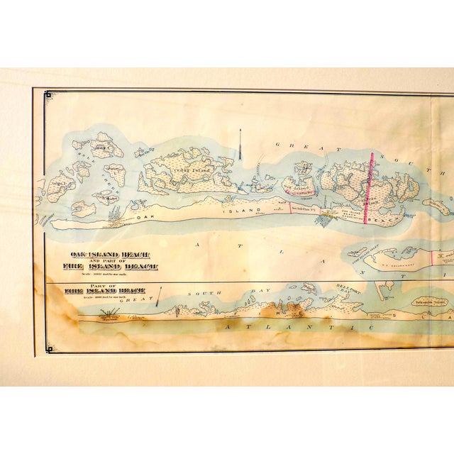 1902 Fire Island & Oak Island, New York Map Chairish