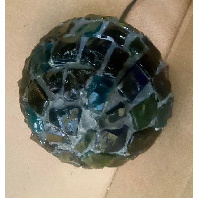 Peter Marsh Brutalist Hanging Colored Glass Chunk Fragment Globe Pendant Light For Sale - Image 9 of 12