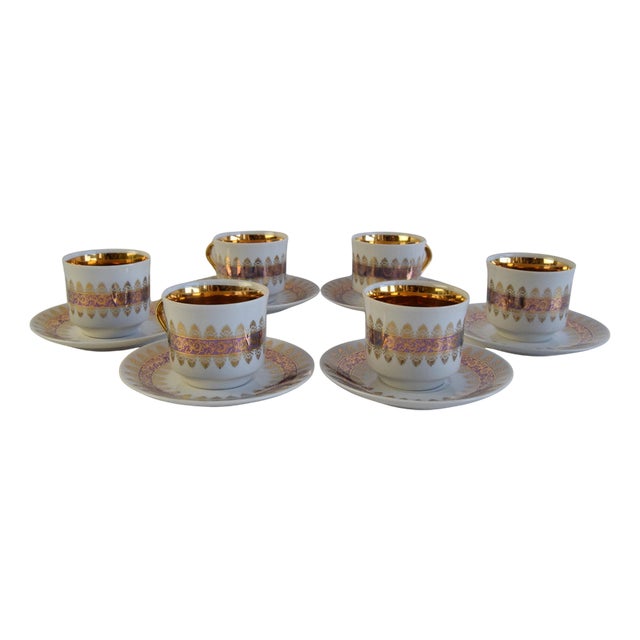 Vintage Cups and Saucers from Epiag, 1950, Set of 6 For Sale